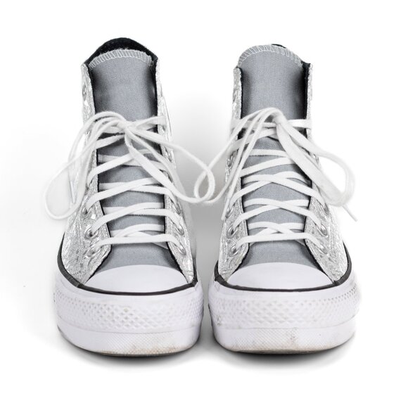 Converse Lift Hi Women's Platform Silver Leopard Sneakers Women’s size 8.5 - Picture 5 of 14